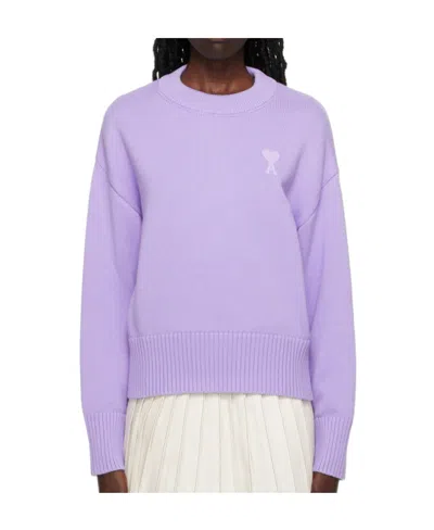 Ami Alexandre Mattiussi Ssense Exclusive Purple Ami De Cœur Sweater In 507 Digital Violet