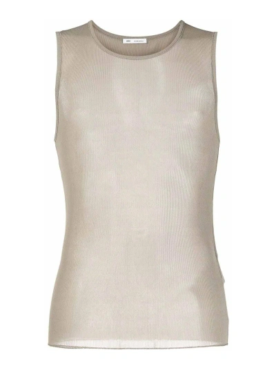 Ami Alexandre Mattiussi Round-neck Ribbed Tank Top In Grey