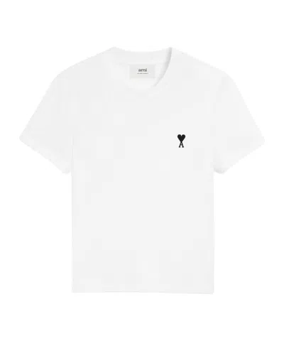 Ami Alexandre Mattiussi Ami Paris Men Ami De Coeur T-shirt In Organic Cotton Jersey In White
