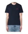 Ami Alexandre Mattiussi Logo-embroidered Organic Cotton-jersey T-shirt In Black