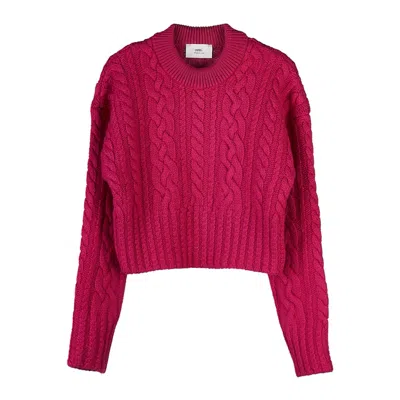 Ami Alexandre Mattiussi Round Neck Sweater In Red