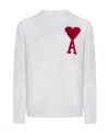 Ami Alexandre Mattiussi Ami Paris Ami De Coeur Crewneck Knitted Jumper In White