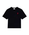 Ami Alexandre Mattiussi Logo-embroidered Organic Cotton-jersey T-shirt In Black