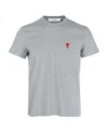 Ami Alexandre Mattiussi Ami Paris Ami De Coeur Logo Embroidered Crewneck T-shirt In Gray