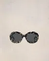 Ami Alexandre Mattiussi Rounded Tortoiseshell Ami De Coeur Sunglasses In Black/ White