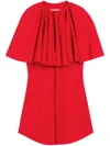 Ami Alexandre Mattiussi Red Wool Shirt Dress With Ruff Red In Red