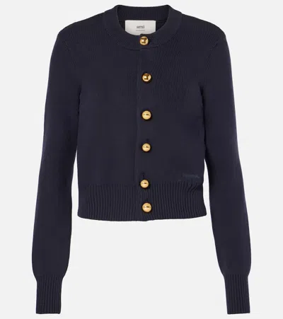 Ami Alexandre Mattiussi Sailor Cotton And Wool Cardigan In Blue