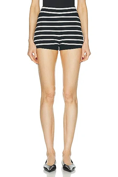 Ami Alexandre Mattiussi Ami Paris Organic Cotton Striped Shorts In Black