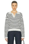 Ami Alexandre Mattiussi Ami Embroidery Sailor Polo Neutrals Unisex In Chalk & Black