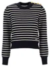 Ami Alexandre Mattiussi Cotton Blend Pullover With Striped Pattern
