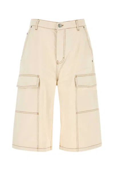 AMI ALEXANDRE MATTIUSSI SAND DENIM BERMUDA SHORTS
