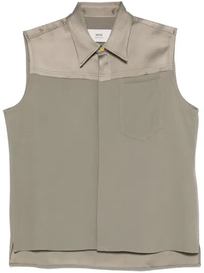 Ami Alexandre Mattiussi Klassische Satinbluse In Braun