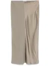 Ami Alexandre Mattiussi Satin Midi Skirt In Grey