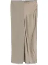 Ami Alexandre Mattiussi Satin Midi Skirt In Grey