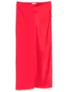 Ami Alexandre Mattiussi Satin Midi Skirt In Red
