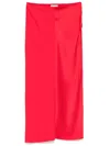 Ami Alexandre Mattiussi Satin Midi Skirt In Red