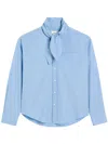 AMI ALEXANDRE MATTIUSSI SCARF-COLLAR COTTON SHIRT