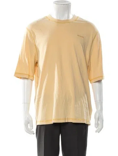 Pre-owned Ami Alexandre Mattiussi Scoop Neck Short Sleeve T-shirt In Yellow
