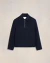 Ami Alexandre Mattiussi Semi Zipped Jacket Blue In Navy Blue