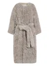 Ami Alexandre Mattiussi Grey Shearling Long Coat Grey In Gray