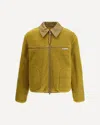 Ami Alexandre Mattiussi Ami Paris Ami Yellow Shearling Jacket With Contrast Collar In Green