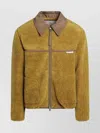 Ami Alexandre Mattiussi Ami Paris Ami Yellow Shearling Jacket With Contrast Collar In Brown