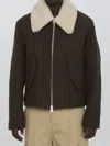 Ami Alexandre Mattiussi Ami Paris Shearling Collar Jacket In Brown