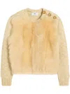 Ami Alexandre Mattiussi Shearling Crew Neck Sweater Beige In Neutrals
