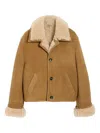 Ami Alexandre Mattiussi Shearling Leather Outerwear Featuring Pockets In Brown