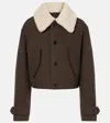 Ami Alexandre Mattiussi Ami Paris Shearling Jacket In Brown