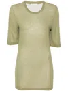 Ami Alexandre Mattiussi Sheer Lyocell T-shirt In 351 Olive