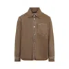 Ami Alexandre Mattiussi Heart Design Overshirt Chest Pocket In Brown