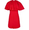 Ami Alexandre Mattiussi Red Wool Shirt Dress With Ruff Red In Red