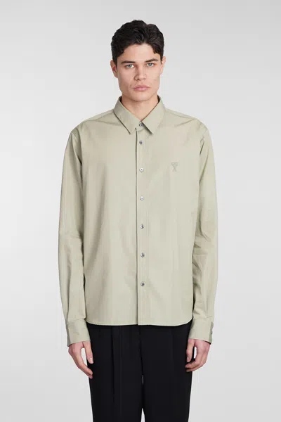 Ami Alexandre Mattiussi Shirt In Green Cotton