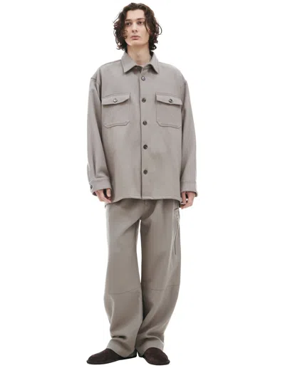 Ami Alexandre Mattiussi Shirt With Patch Pockets In Beige