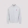 Ami Alexandre Mattiussi Adc Button-down Collar Logo-embroidered Striped Cotton Oxford Shirt In Blue