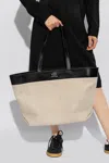 Ami Alexandre Mattiussi East West Ami Canvas Shopping Bag In Beige