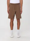 Ami Alexandre Mattiussi Cotton Jogging Shorts Drawstring Waist Pockets In Brown