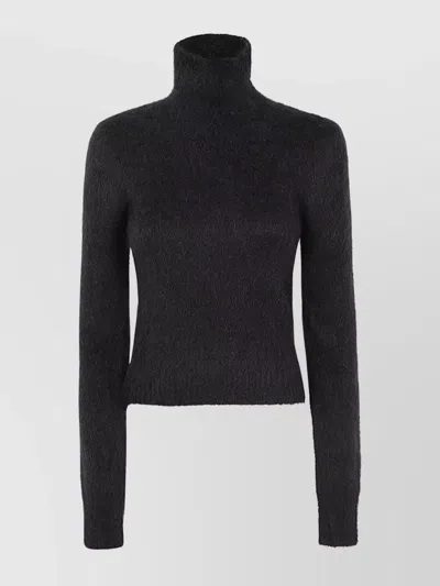 AMI ALEXANDRE MATTIUSSI SHORT FLUFFY KNIT TOP