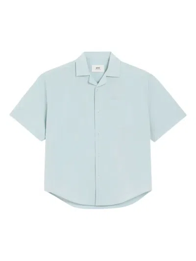 Ami Alexandre Mattiussi Short-sleeve Button-up Shirt In Blue