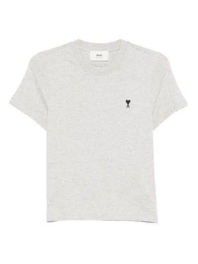 Ami Alexandre Mattiussi Ami Paris White Mc T-shirt With Black Embroidered Logo