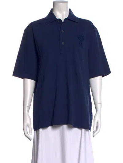 Pre-owned Ami Alexandre Mattiussi Short Sleeve Polo In Blue