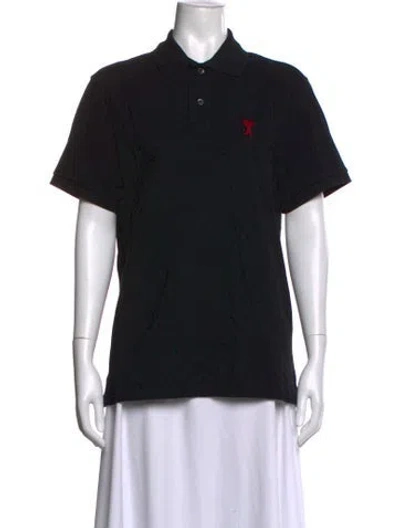 Pre-owned Ami Alexandre Mattiussi Short Sleeve Polo W/ Tags In Black
