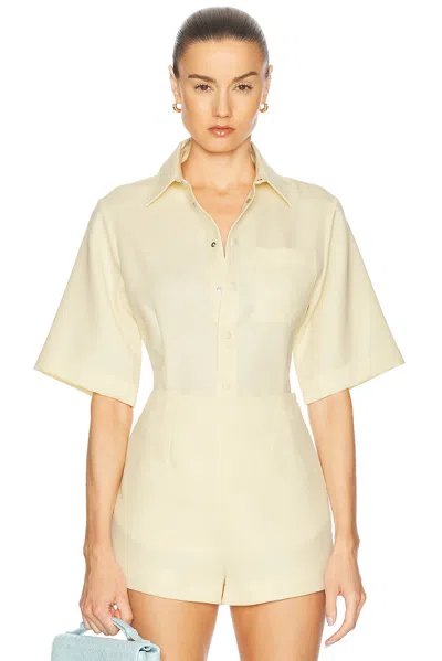 Ami Alexandre Mattiussi Short Sleeve Shirt In Yellow