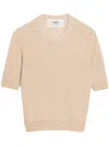 Ami Alexandre Mattiussi Short-sleeve Knitted Top In Beige