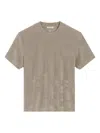 Ami Alexandre Mattiussi Beige Shiny Jersey Short Sleeve T-shirt Grey In Nude