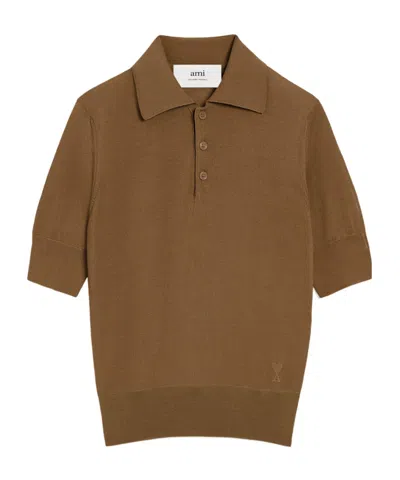 Ami Alexandre Mattiussi Short-sleeved Polo Shirt In Brown