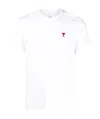 Ami Alexandre Mattiussi De Coeur Embroidered Branding Regular-fit Stretch-organic Cotton T-shirt In White