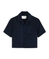 Ami Alexandre Mattiussi Camp Collar Jacket Blue In Black