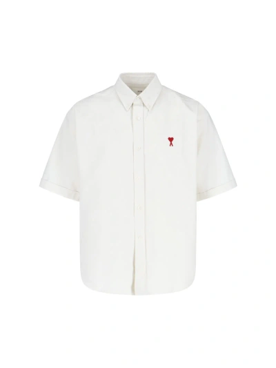 Ami Alexandre Mattiussi Short-sleeved Shirt In Cream